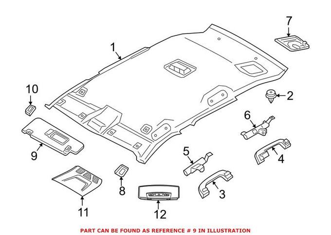 BMW Sun Visor - Driver Side 51168065553